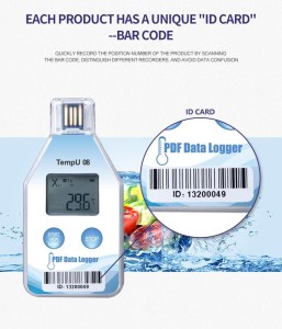 TZ-TempU08:Data logger di Temperatura su chiave USB con generazione PDF. Ideale per applicazioni alimentari, medicinali,..